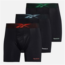 Reebok Mens Usher Performance Three Pack Medium Trunks Black