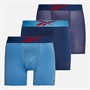 Reebok Mens Muir Performance Three Pack Medium Trunks Essential Blue/Print/Batik Blue