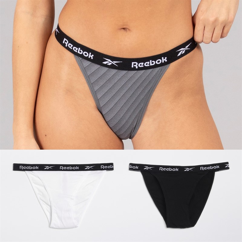 Reebok Womens Kathy Three Pack Briefs Black/Print/White