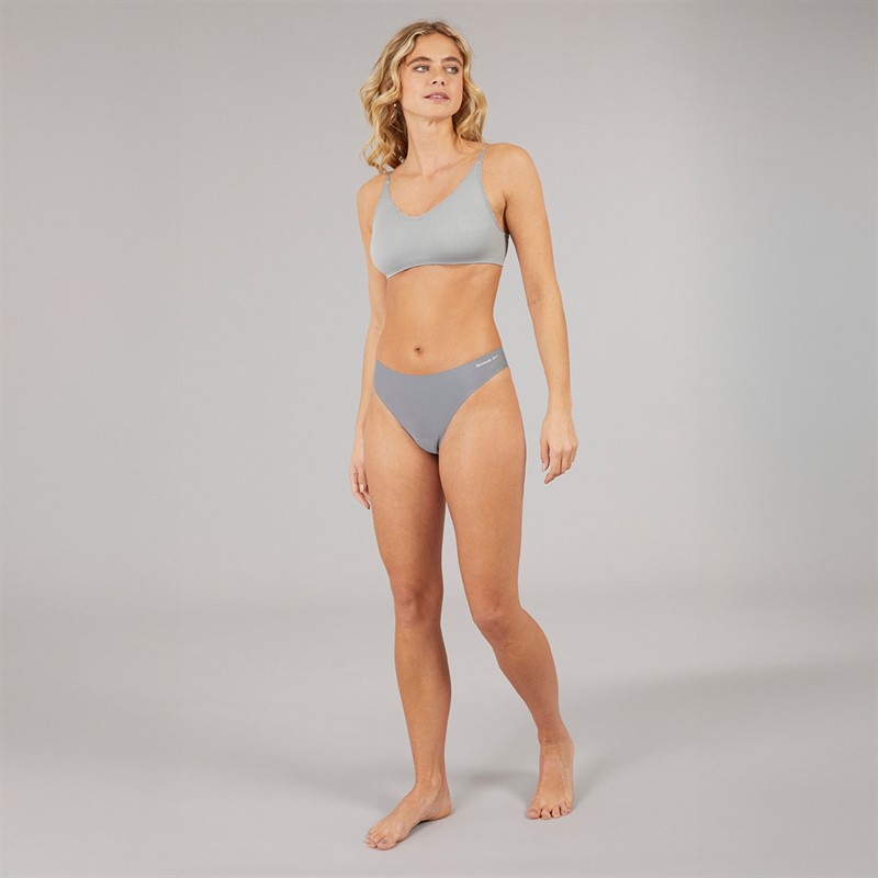 Reebok Womens Rae Bonded Three Pack Thongs Black/White/Cold Grey