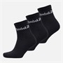 Reebok Three Pack Cushioned Quarter Socks 02 Black