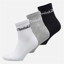 Reebok Three Pack Cushioned Quarter Socks 03 White/Grey/Black
