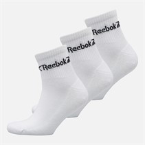Reebok Three Pack Cushioned Quarter Socks 01 White