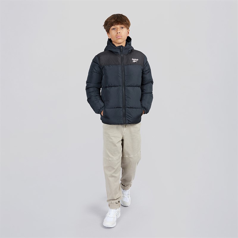 Reebok Junior Boys Padded Hooded Jacket Black