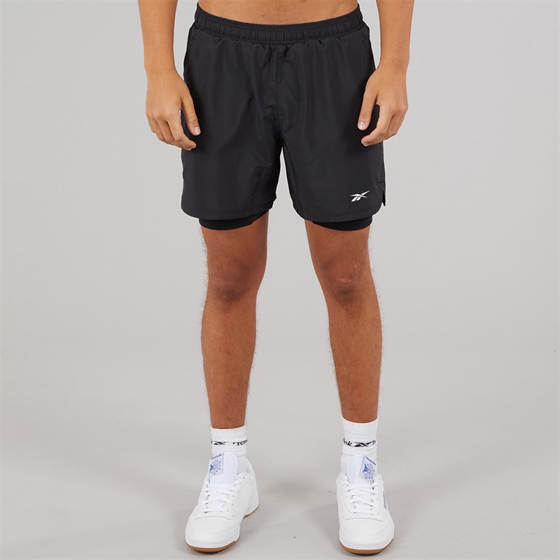 Reebok Mens Athlete Hype 2-In-1 Shorts Black