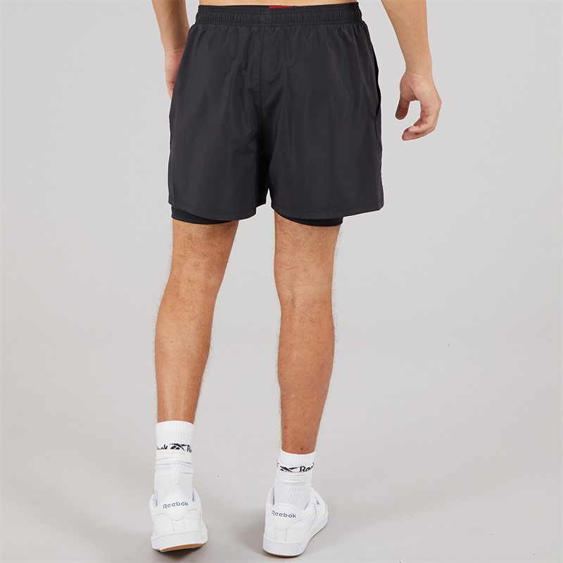 Reebok Mens Athlete Hype 2-In-1 Shorts Black