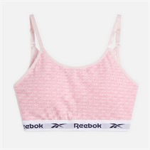 Reebok Womens Crop Top Pink Porcelain Pink/Laser Pink Print