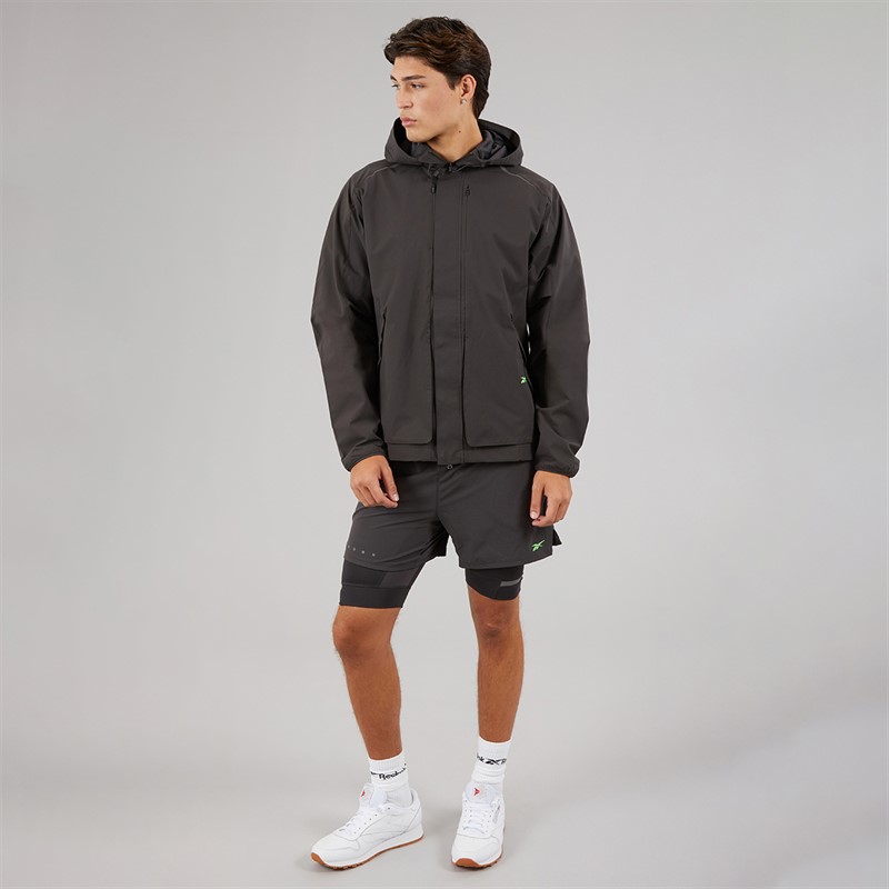 Reebok Mens RBK Lab Tech Water Resistant Jacket Washed Black