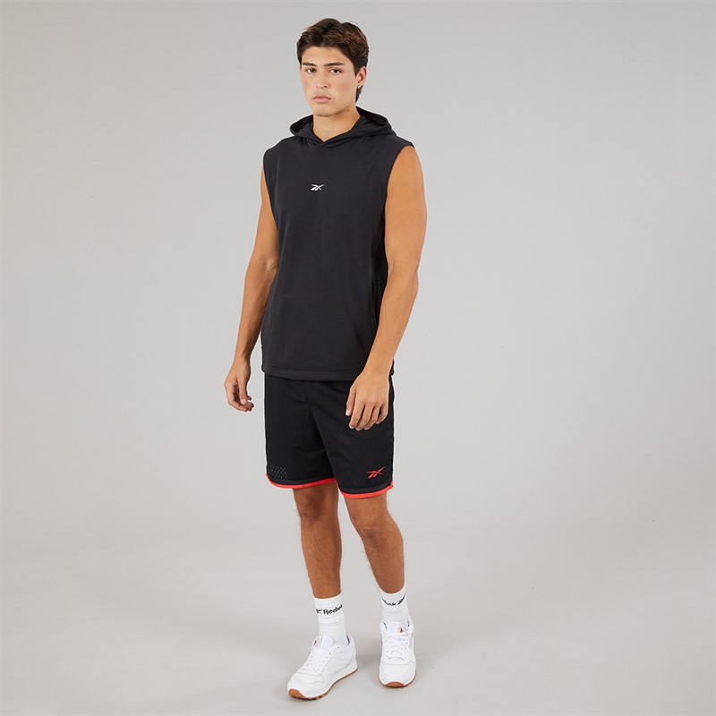 Reebok Mens Reebok Basketball 7 Inch Transition Shorts Black/Energy Red