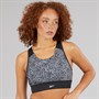 Reebok Womens Running AOP High Impact Sports Bra Top Night Black