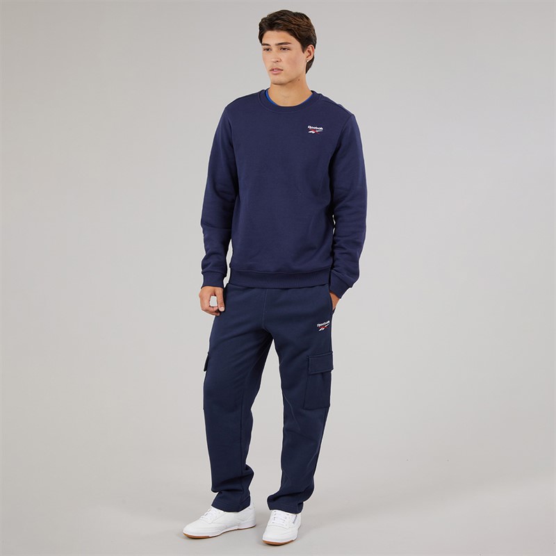 Reebok Mens Reebok Identity Small Logo Fleece Sweatshirt Vector Navy
