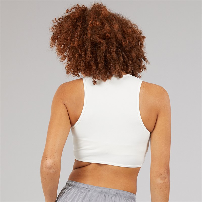 Reebok Womens Wardrobe Essentials Light Support Cotton Sports Bra Top Chalk