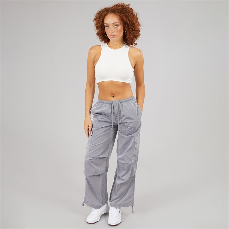 Reebok Womens Wardrobe Essentials Light Support Cotton Sports Bra Top Chalk