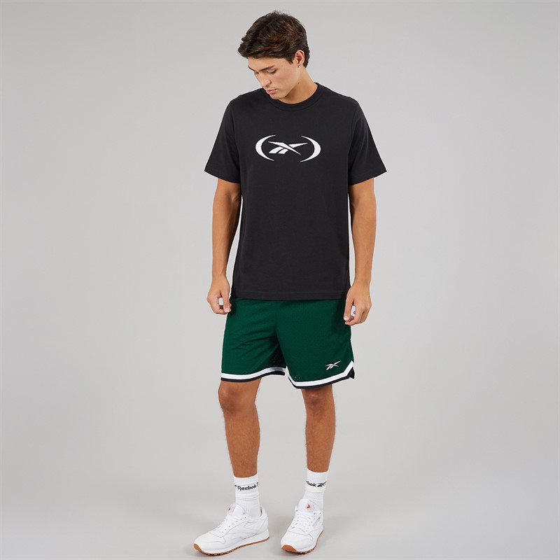 Reebok Mens Basketball 7 Inch Transition Shorts Collegiate Green