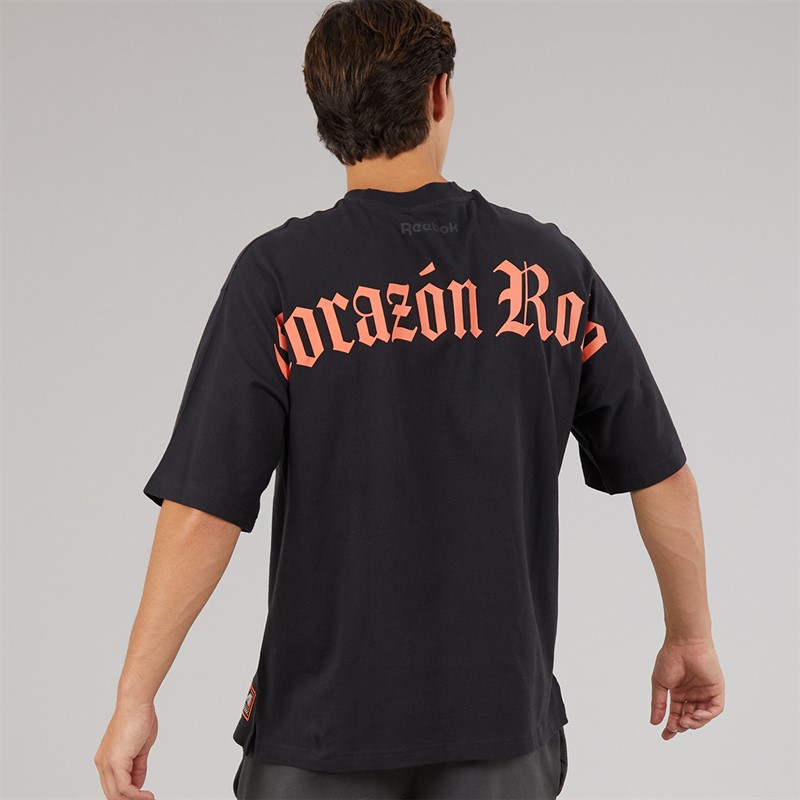 Reebok Mens X Anuel AA T-Shirt Black