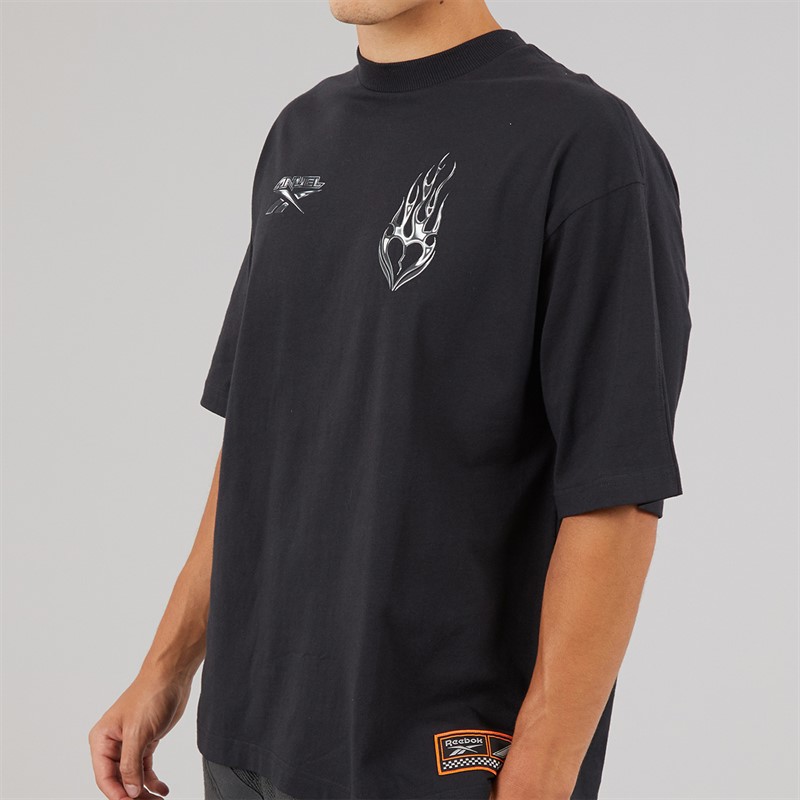 Reebok Mens X Anuel AA T-Shirt Black