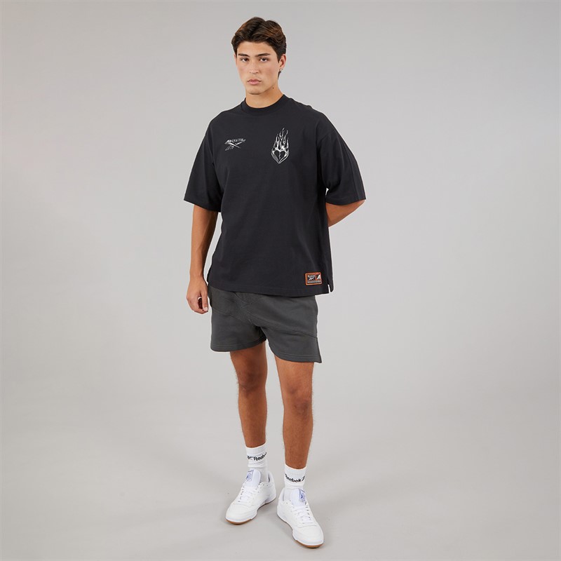 Reebok Mens X Anuel AA T-Shirt Black
