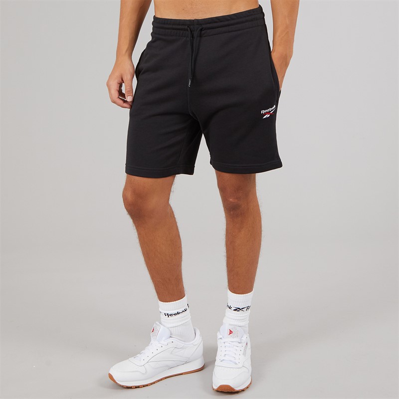 Reebok Mens Reebok Identity Small Logo Shorts Black/White/Vector Red