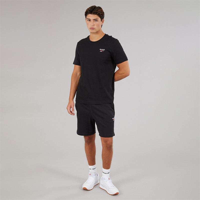 Reebok Mens Reebok Identity Small Logo Shorts Black/White/Vector Red