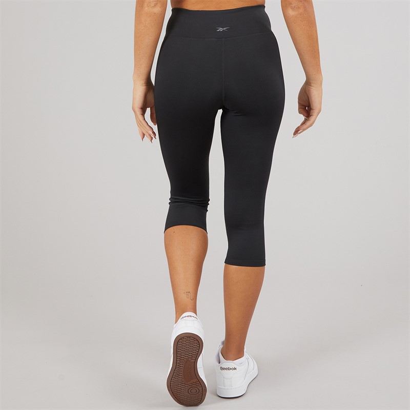 Reebok Womens Workout Ready Basic Capri Leggings Night Black