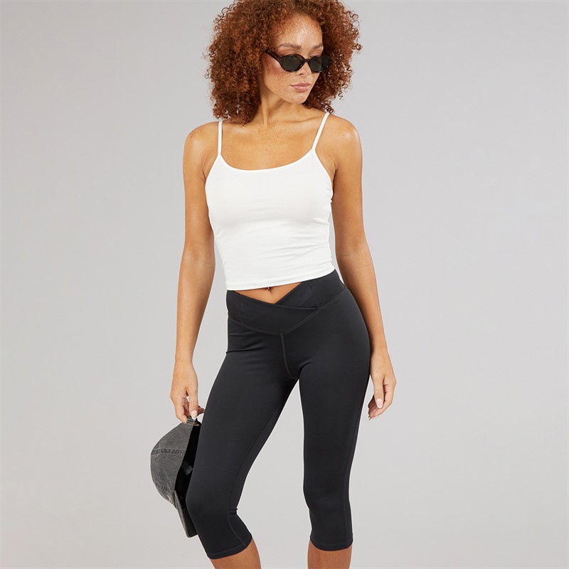 Reebok Womens Workout Ready Basic Capri Leggings Night Black