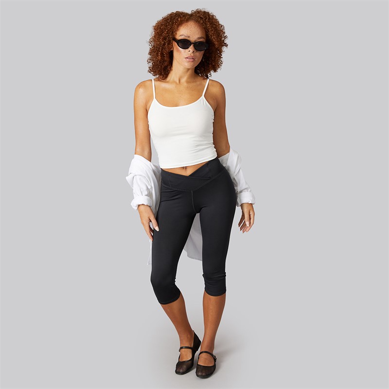 Reebok Womens Workout Ready Basic Capri Leggings Night Black