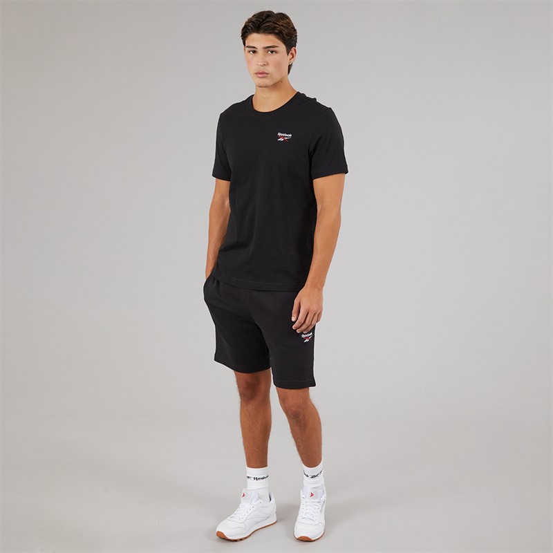 Reebok Mens Reebok Identity Small Logo T-Shirt Black/White/Vector Red