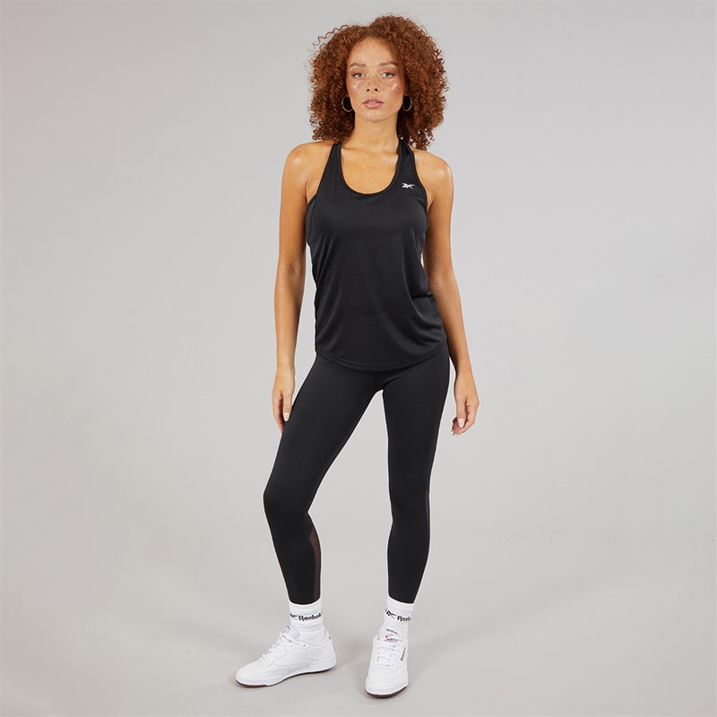 Reebok Womens ID Train Mesh Back Tank Top Night Black