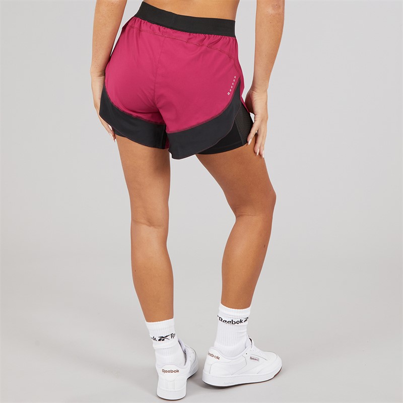 Reebok Womens Running 2-In-1 Shorts Very Berry