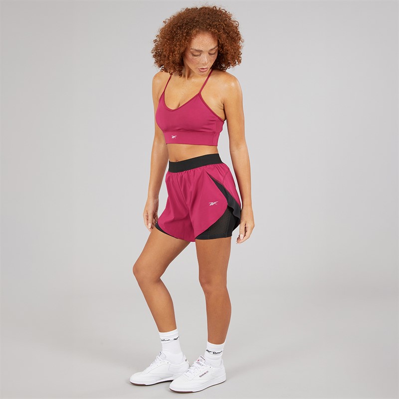 Reebok Womens Running 2-In-1 Shorts Very Berry