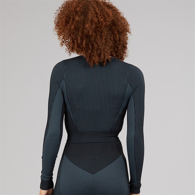 Reebok Womens RBK Lab Seamless Long Sleeve Top Black