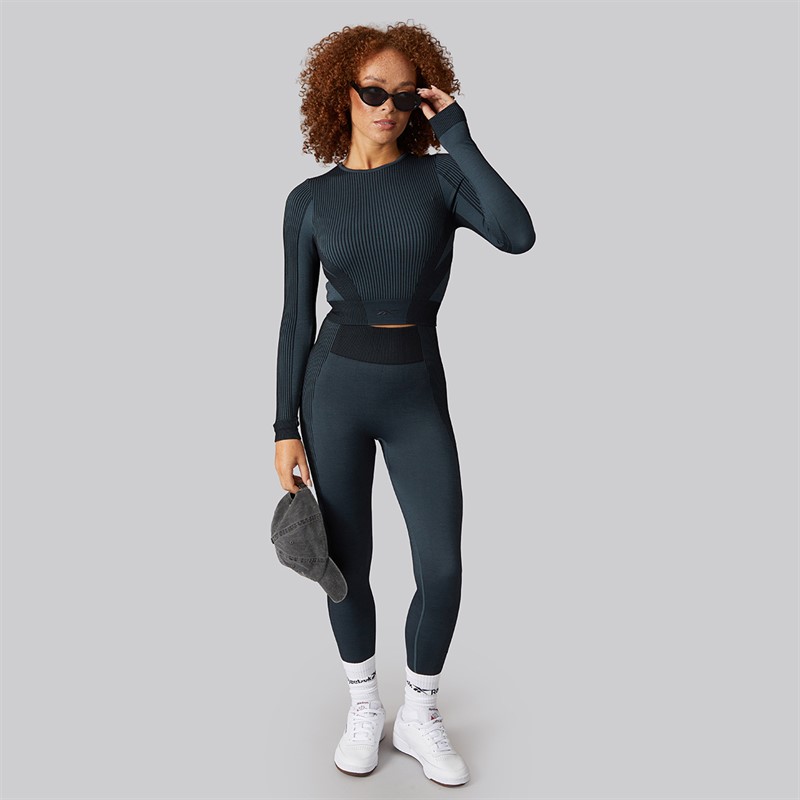 Reebok Womens RBK Lab Seamless Long Sleeve Top Black