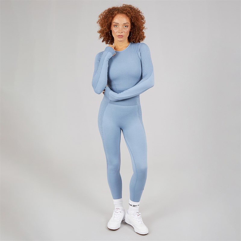 Reebok Womens RBK Lab Seamless Long Sleeve Top Upgrade Blue