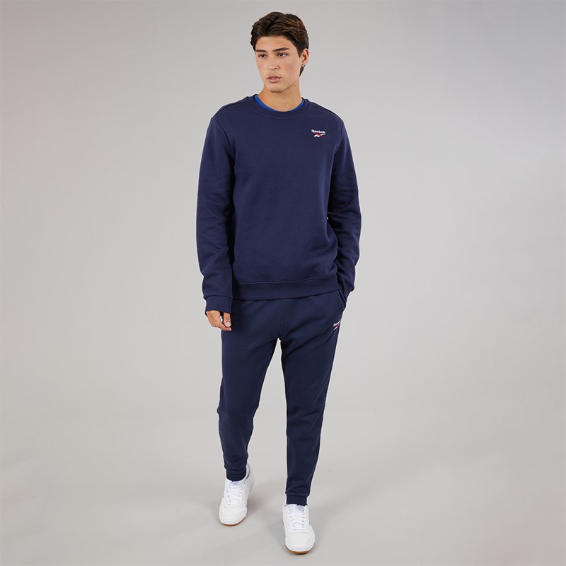 Reebok Mens Reebok Identity Small Logo Fleece Joggers Vector Navy/Vector Navy