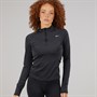 Reebok Womens Running 1/4 Zip Top Night Black