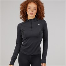 Reebok Womens Running 1/4 Zip Top Night Black