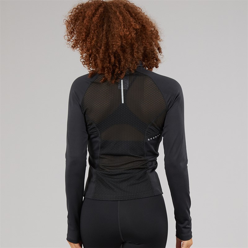 Reebok Womens Running 1/4 Zip Top Night Black