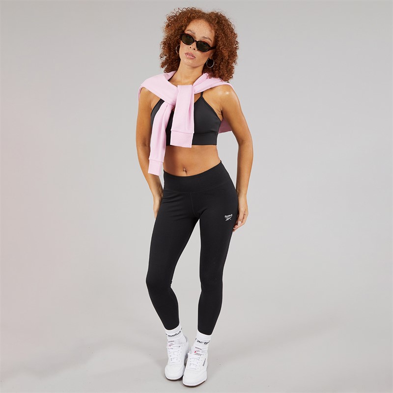 Reebok Womens Reebok Identity Small Logo Cotton Leggings Black