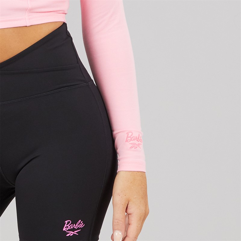 Reebok Womens X Barbie Crop Top Astro Rose