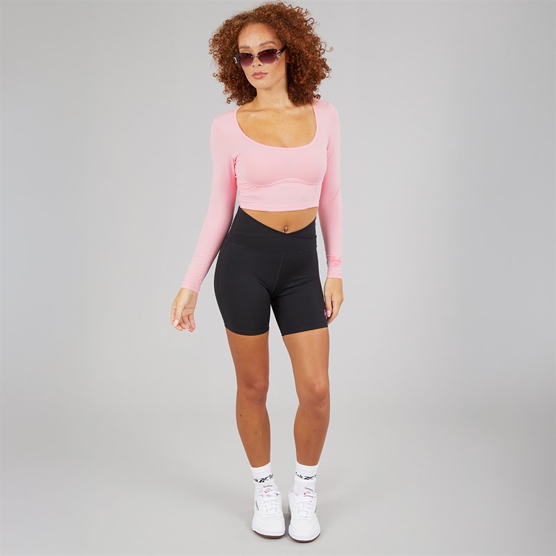 Reebok Womens X Barbie Crop Top Astro Rose