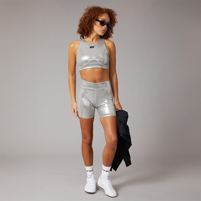 Reebok Womens X Angel Collection Lux Contour Bike Shorts Chrome Peyer Pantone