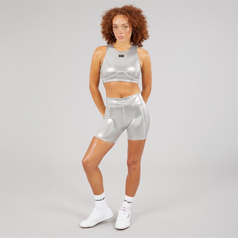 Reebok Womens X Angel Collection Lux Contour Bike Shorts Chrome Peyer Pantone