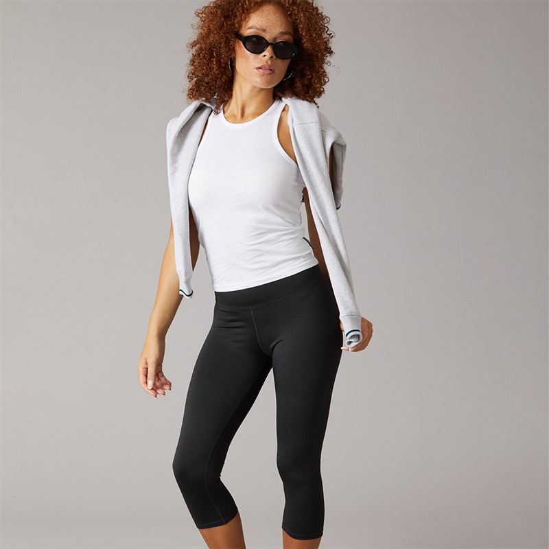 Reebok Womens ID Train Capri Leggings Night Black