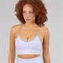 Reebok Womens ID Train AOP Light Support Sports Bra Top Y2K Blue