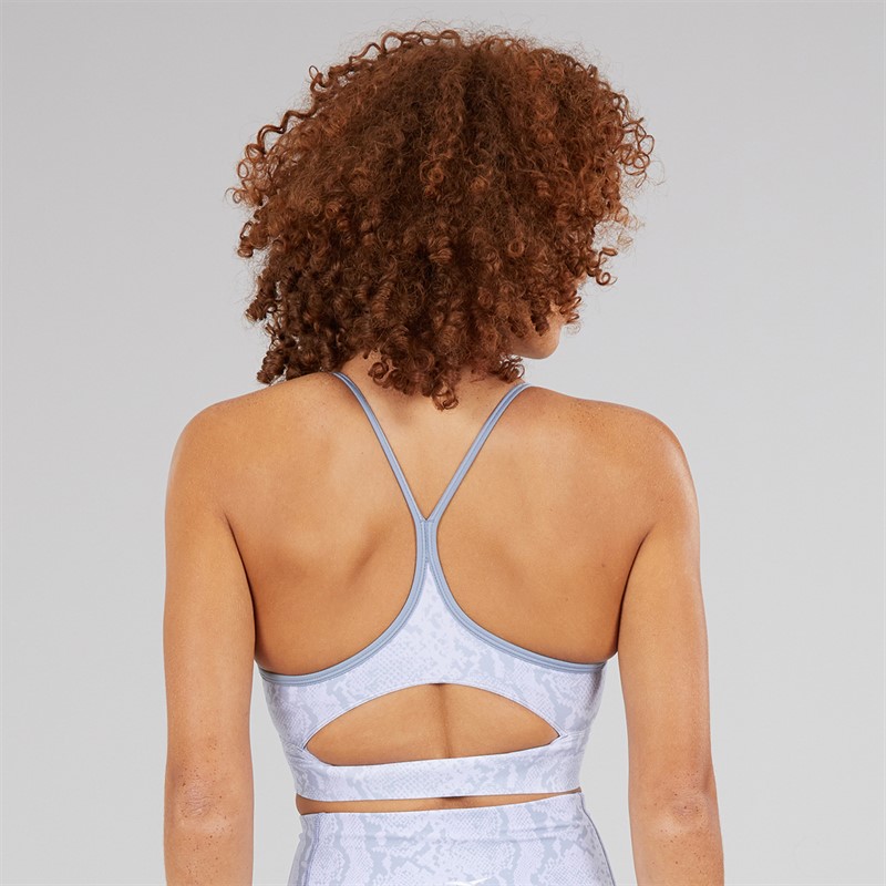 Reebok Womens ID Train AOP Light Support Sports Bra Top Y2K Blue