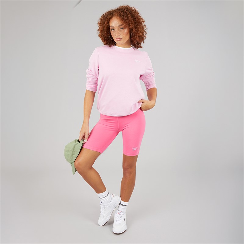 Reebok Womens Reebok Identity Small Logo Fitted Shorts True Pink