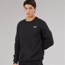 Reebok Mens Reebok Identity Small Logo Sweatshirt Black/White/Vector Red