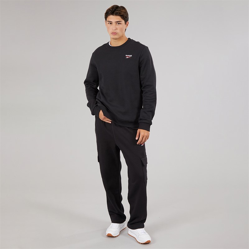 Reebok Mens Reebok Identity Small Logo Sweatshirt Black/White/Vector Red