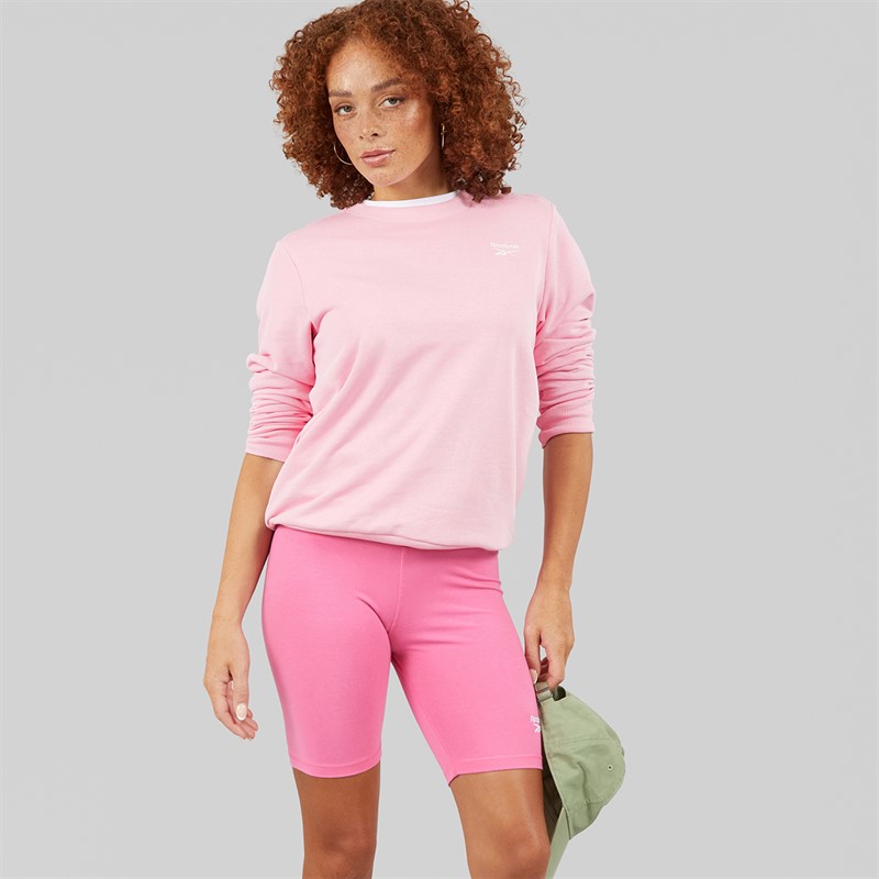 Reebok Womens Reebok Identity Small Logo French Terry Sweathshirt Astro Rose
