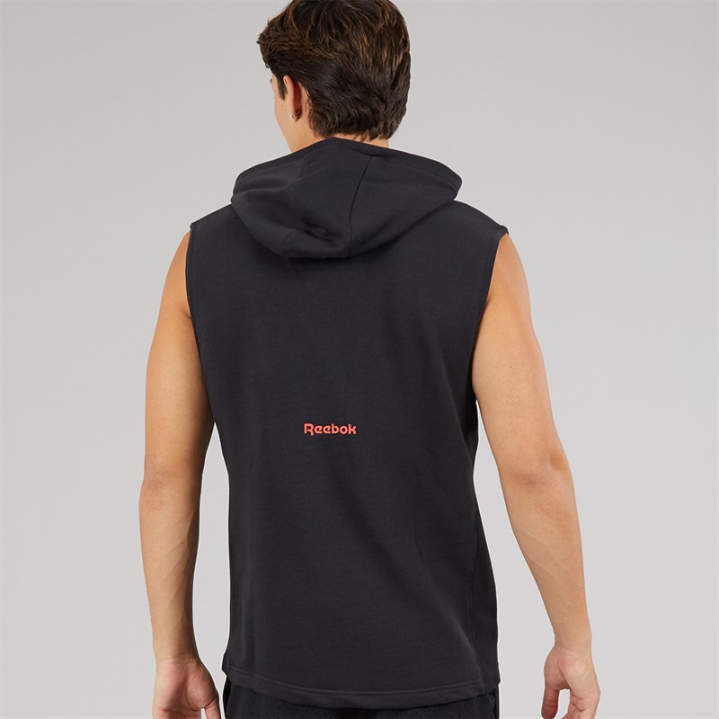 Reebok Mens Basketball Sleeveless Hoodie Black